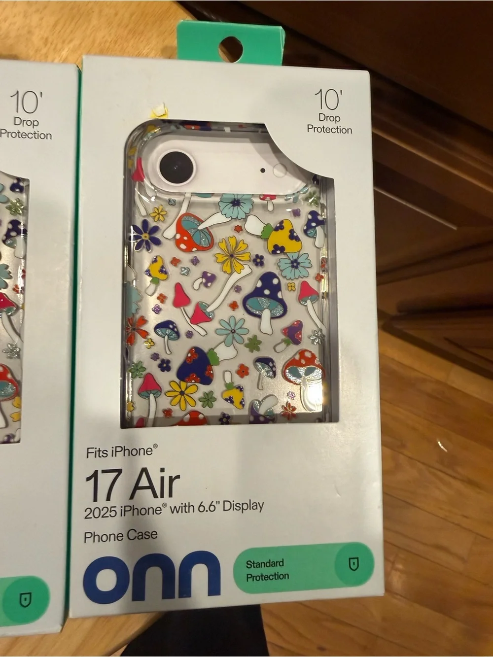 Clear iPhone 17 or 17 air phone Case with Colorful Floral and Mushroom Print